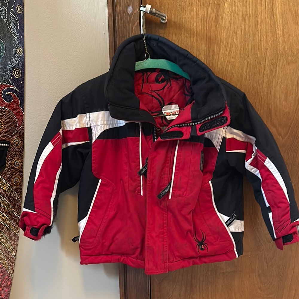 Spyder Red and Black Puffer Jacket